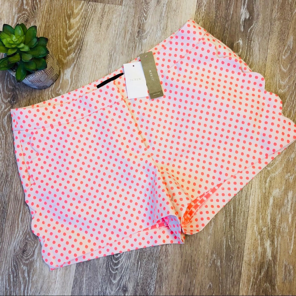 J. Crew Scallop Sides Polka Dot Shorts 6 - Picture 2 of 7